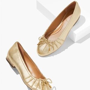 Talbots Metallic Gold Ballet Flats
